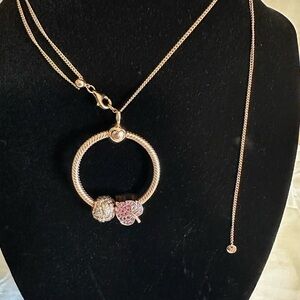 Pandora moments set in Rose Gold with pave stones